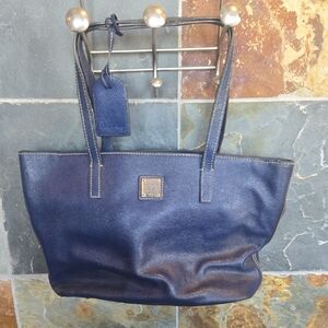 Dooney & Bourke Navy Blue Leather Tote